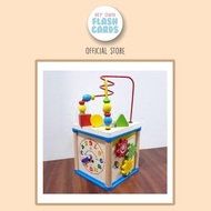 5 In 1 Wooden Busy Box - Educational Wooden Toys for Babies and Toddlers Sensory Motor Skills Motor 