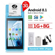 เครื่อง POS แบบพกพา ระบบ Android 12 อุปกรณ์ PDA พร้อมเครื่องพิมพ์ความร้อนขนาด 58 มม. รองรับ WiFi Blu