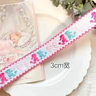 3cm Wide Exquisite Cute Sweet Bow Poodle Embroidery Lace Ribbon Handmade diy Hair Accessories Access