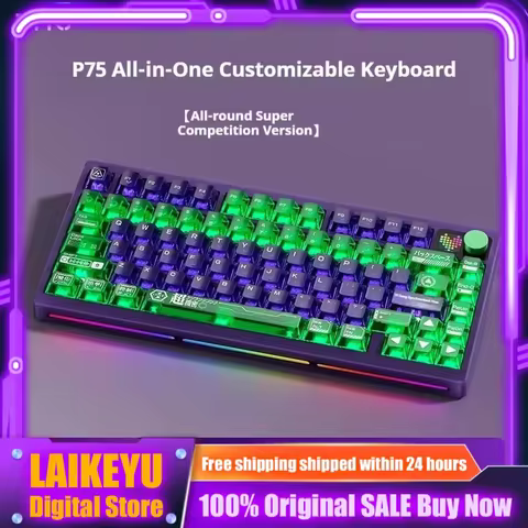 PMO P75 Tri-Mode customized mechanical keyboard 0.8ms ultra-low latency Music Rhythm 3.0 hot plug E-