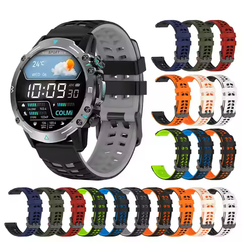 Two-Tone Silicone Sport Strap For Colmi M42 V75 GPS V73 C81 Watch Band For Colmi P71 P68 V70 V68 P81