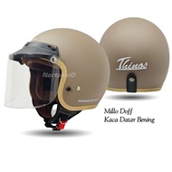 Thinos Adult Bogo Helmet New Reborn List Brown Full Neck SNI Flat Visor - Motorcycle
