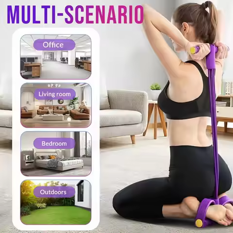 6-Tube Resistance Bands for Abs, 38cm Portable Sit-Up Assist, TPE & NBR Foam, for Home Gym, Office, 