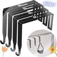 HILDAR Adjustable Cubicle Hangers, Metal Black Door Mirror Hanger, Office Flexibility Cubicle Hanger