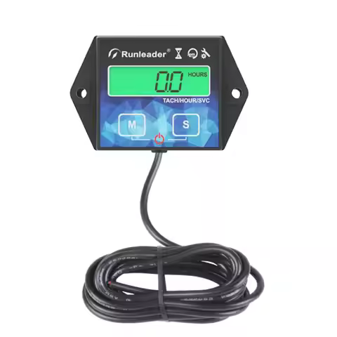 Digital Lawn Mower Tachometer Digital Inductive Hour Meter Engine Gauge Track Oil Change for Boat Mo