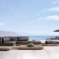 Furniture Courtyard Garden Sunscreen Solid Wood Leisure Open-air Teak Sofa Designer Waterproof Villa