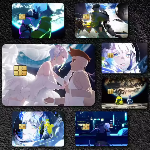 Cyberpunk Edgerunners Anime Fashion Waterproof Scratch Pattern New Stickers Decoration 4 PCS Card Co