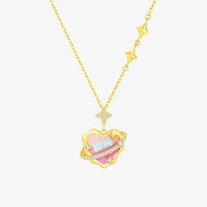 CTS S925 Silver Necklace Bracelet Jewelry Set Secret Words Luminous Enamel Heart Planet Jewelry Rama