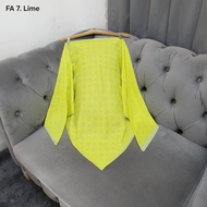 Edisi Kuning - Hijab VOAL MOTIF Jilbab Lemon Lime Mustard Kuning Kunyit Segiempat LaserCut