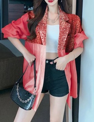 blazer sequin mix shimmer/newcollection/blazer wanita
