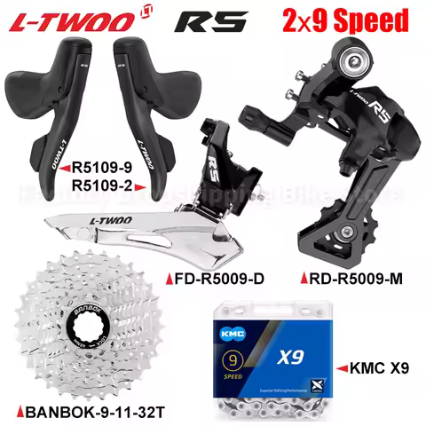 LTWOO R5 2x9 Speed Road Bike Derailleur Groupset Mechanical Brake Rear Derailleur 23T 25T 28T 32T Ca