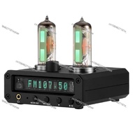 P2-FM 6E2 Preamplifier Stereo Headphone Amplifier Volume Indicator FM Radio Clock