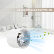 I1220V Inline Duct Fan Booster Exhaust Blower Air Cooling Vent White