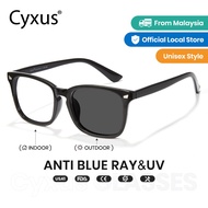 [LOCAL SELLER]Cyxus Photochromic Glasses Computer Filter Glasses UV400 Filter for Women/Men 8382