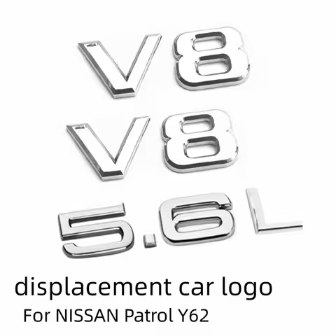 For NISSAN Patrol Y62 Modification Letter Label V8 Emblem 5.6L Digital Label Fender Logo Rear Tailga