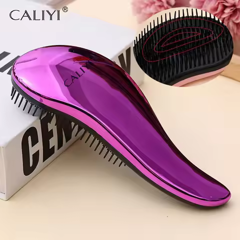 CALIYI Mango Smooth Hair Comb Brush TT Comb Professional Massage Brush Paddle Detangling Brush for W