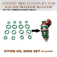Toyota 4AGE 20v Silvertop Blacktop Side Feed Fuel Injector Viton Oil Ring Kit 16pcs/set