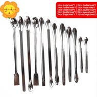 VASTJI 12Pcs Stainless Steel Lab Spoon Spatula Laboratory Sampling Spoon Mixing Spatula VN