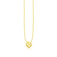 Nathalias NY  สร้อยคอทองคำแท้ 14k พร้อมจี้รูปใบClover ฝังเพชร 14k Yellow Gold Polished Four Leaf Clover Necklace with Diamond (พรีออเดอร์ pre-order ทัก chat ก่อนสั่ง)