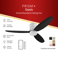 PRISM+ Oasis Ceiling Fan | 3 Blades | Integrated Dimmable Lights | 6 Speed Selection