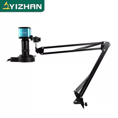 YIZHAN 4K 48MP Digital Electronic Microscope Camera HDMI USB Cantilever Stand C-Mount 1-150X Zoom Le