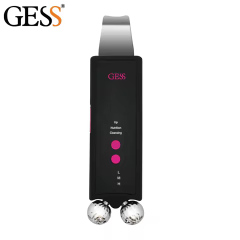 GESS 3-in-1 Microcurrent Facial Device for Anti-Aging | Skin Scrubber Face Spatula | 3D Facial Rolle