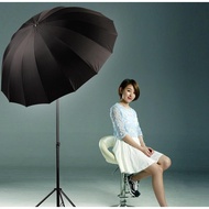 16-sided black and silver umbrella 180cm