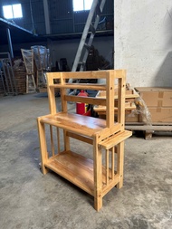 Kệ gia vị gỗ cao su 3 tầng - hàng lắp ráp - Ori House