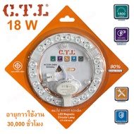 แผงไฟเพดานกลม ** สว่างมาก ** หลอดนีออนกลม แผงไฟ LED 18W หลอดไฟเพดาน CTL รุ่น LENS MODULE ( แสงขาว แสงเหลือง)