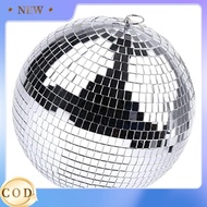 [Hot E]Silver Mirror Disco Ball with Hanging Ring for Light Effect Party, Home Decoration Club Stage