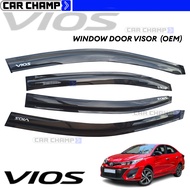 All New Vios 2019 to 2025 Prime OEM / INJECTION TYPE Window Door Rain Visor Black / Blacknet 2019 20
