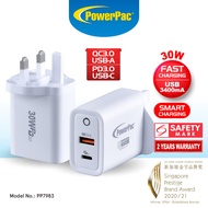 PowerPac 30W Charger Fast Charge Quick Charge 3.0 | PD 3.0 USB Charger | Smart Charge | TYPE A | TYPE C (PP7983)