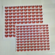 SET OF 100 DOLL MOUTH STICKERS/STICKERS NOT 3D TYPE