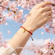 [Local MY] Gelang Tali Merah Loket Fu 2026 Gaya Cina 18K Gold Plated Anti Fade Gelang Rezeki Hadiah 