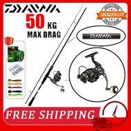 DAIWA Fishing Reel Fishing Rod Set Spinning Reel Rod Joran Pancing 1 Set Surf Reel Jigging Rod