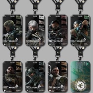 游戏三角洲行动卡套骇爪威龙学生校园卡饭卡公交卡地铁卡带挂绳男Game Delta Force Card Holder with Lanyard for Students, Campus Card, M