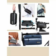 tas sepeda frame handler bar 4in1 tas serbaguna waistbag selempang jinjing semi kulit