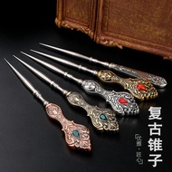 Retro Awl Sewing Awl Needle Steel Needle Tool Shoe Awl Repairing Perforated Crochet Crochet Hand Nee