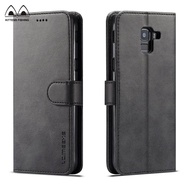 For Samsung Galaxy J6 2018 Case Magnetic Retro Flip Case Leather Cover Bags with Stand Card Slots Fo