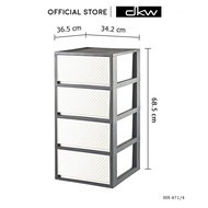 DKW HH-471/4 ตู้ลิ้นชักอเนกประสงค์ 4 ชั้น ลายสาน (ราคาต่อ 1 ตู้) (มี 3 สี) drawer 4 tires