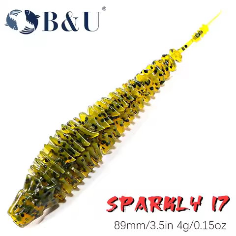 B&U 6pcs 8.9cm Swimming Worm Bait Senko Wacky Stick Soft Lures for Perch Bass Fishing Lure Drop Rig 