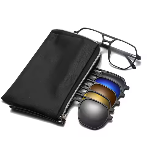 2381A 2 In 1 Polarized Night Vision Optical Magnetic Clip on Sunglasses Frames Clip on Sun Glasses F