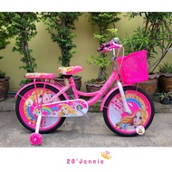 🔥ลดจัดเต็ม🔥 จักรยานเด็ก 20นิ้ว JENNIE (มีล้อข้าง+กระดิ่ง+ตระกร้า) สีชมพู สวยๆ จักรยานเด็กผู้หญิง รถจักรยาน จักรยานแม่บ้าน รถจักรยานเด็ก