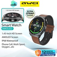 Awei H27 Sport Smart Watch 1.43 Inch AMOLED HD Screen Bluetooth Calling Heart Rate Fitness Watch Awe