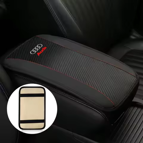 Car Armrest Box Cushion Cover Pad Mat Auto Accessories For Audi RS Sline A6 C5 C6 C7 C8 A4 B5 B6 B7 