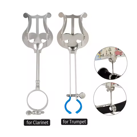 ZJ-4/ZJ-6 Trumpet Marching Lyre Portable Music Stand Music Sheet Clip Iron Clamp on Holder with Rubb