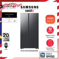 Samsung 583L Inverter Side by Side SmartThings AI Energy | RS57DG4000B4ME Fridge Refrigerator Freeze