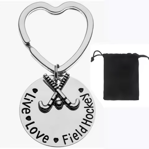 Field Hockey Keychain, Girls Field Hockey Jewelry, Field Hockey Live Love Charm Keychain for Girl Fi
