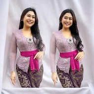 MERAH Modern Balinese Brukat Kebaya Stretchy New Kutu Brukat Kebaya Tops Wholesale Traditional Cloth