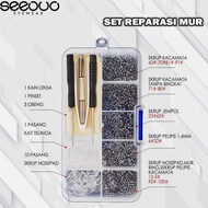 Seeouo Set Reparasi Mur Kacamata Toolkit Obeng Nosepad Baut Sekrup Lengkap Repair Screw Frame Sungla